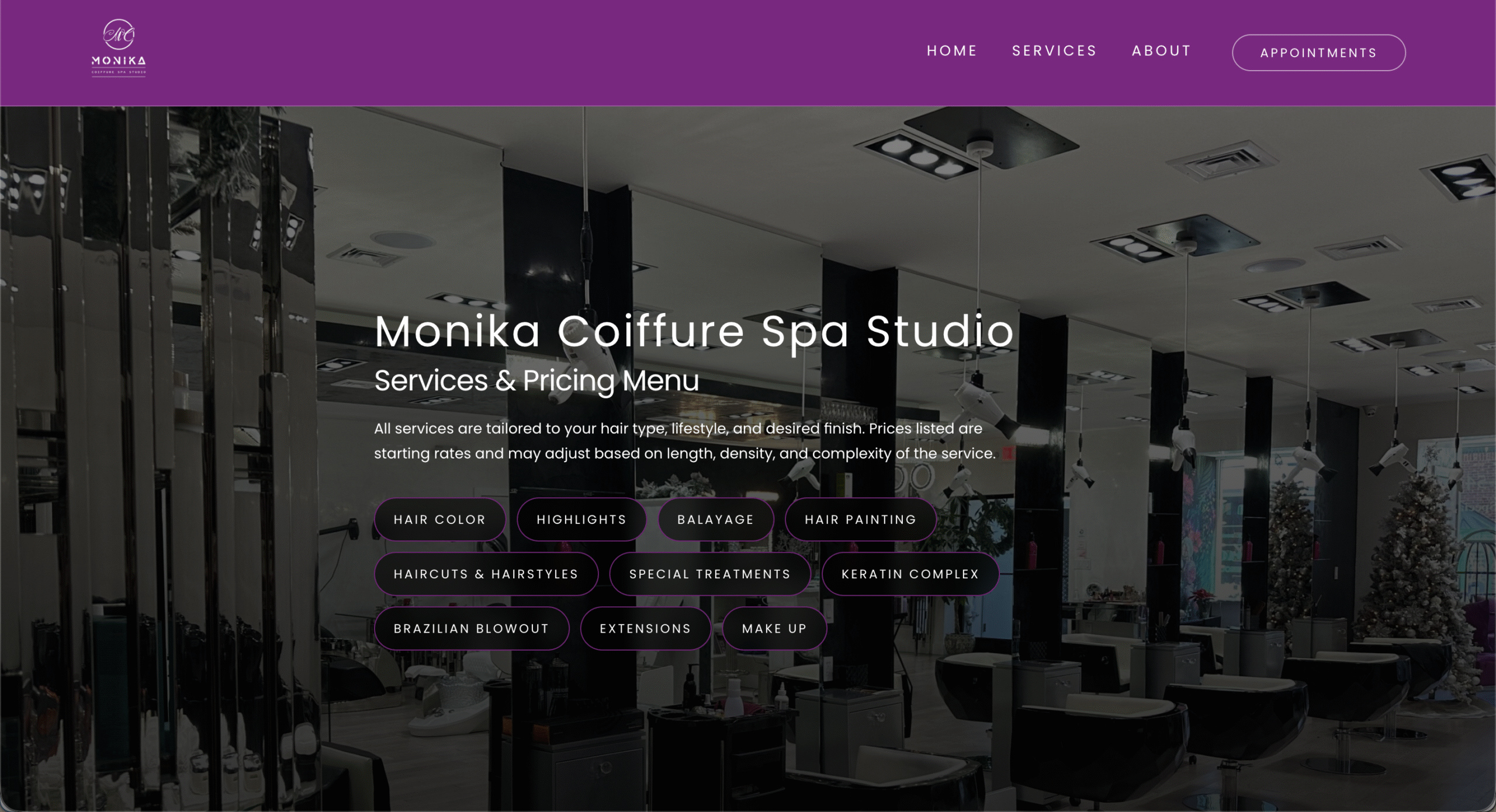 Monika Coiffure Spa Studio — Screen 2